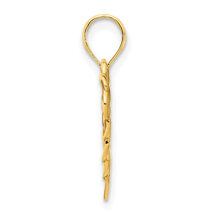 14K Gelbgold Fancy-Herz-Anhänger