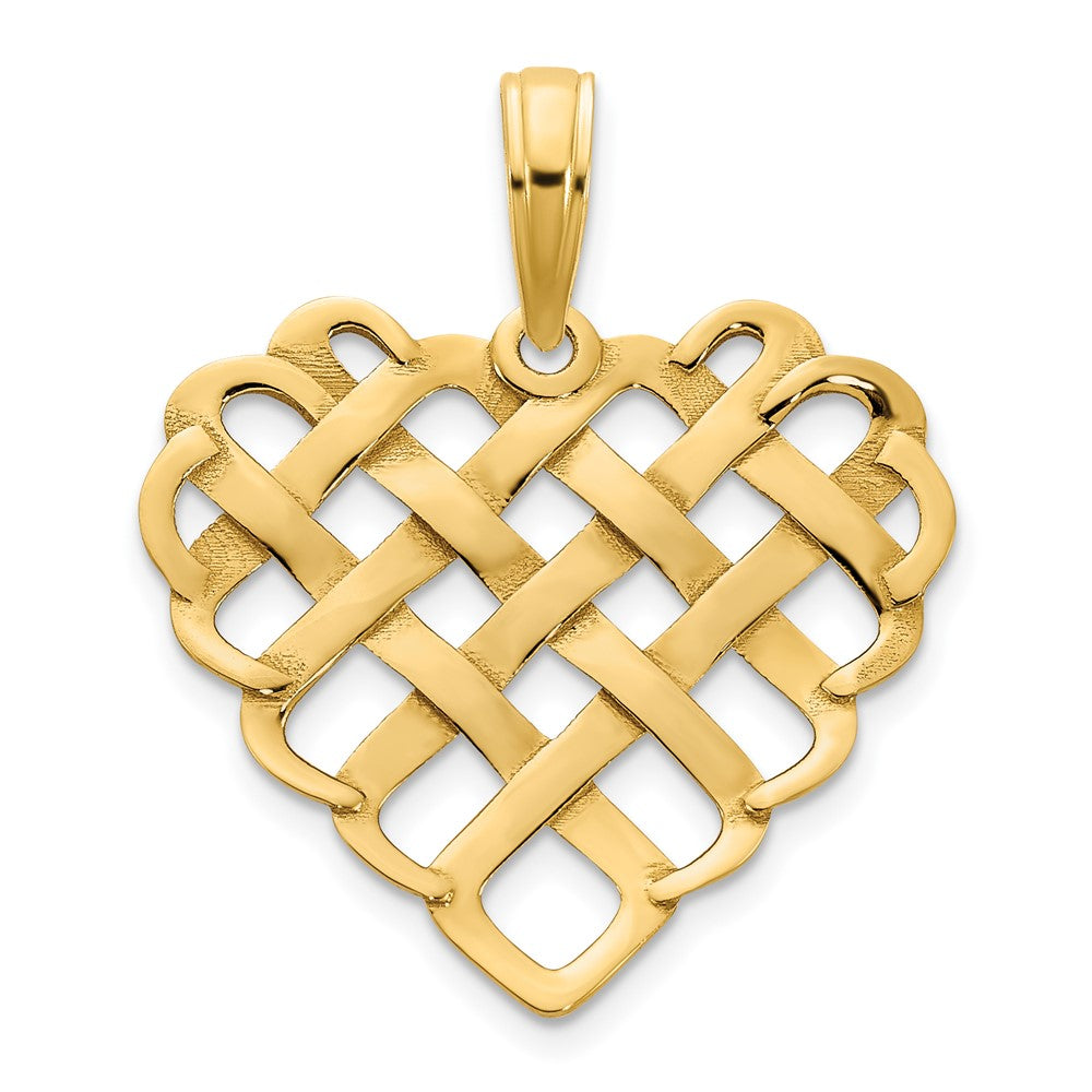 14K Gelbgold Fancy-Herz-Anhänger