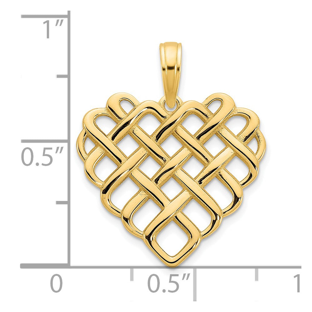 14K Gelbgold Fancy-Herz-Anhänger