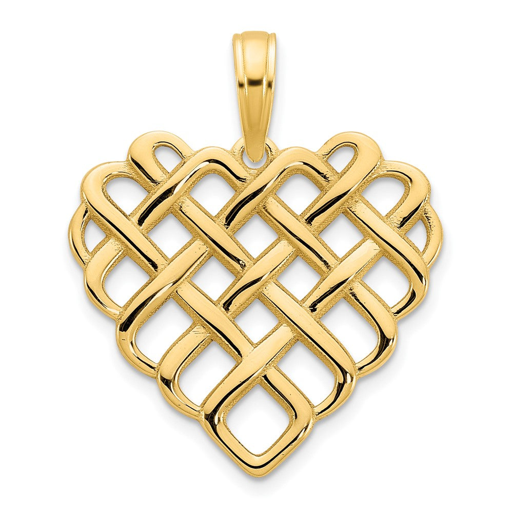 14K Gelbgold Fancy-Herz-Anhänger