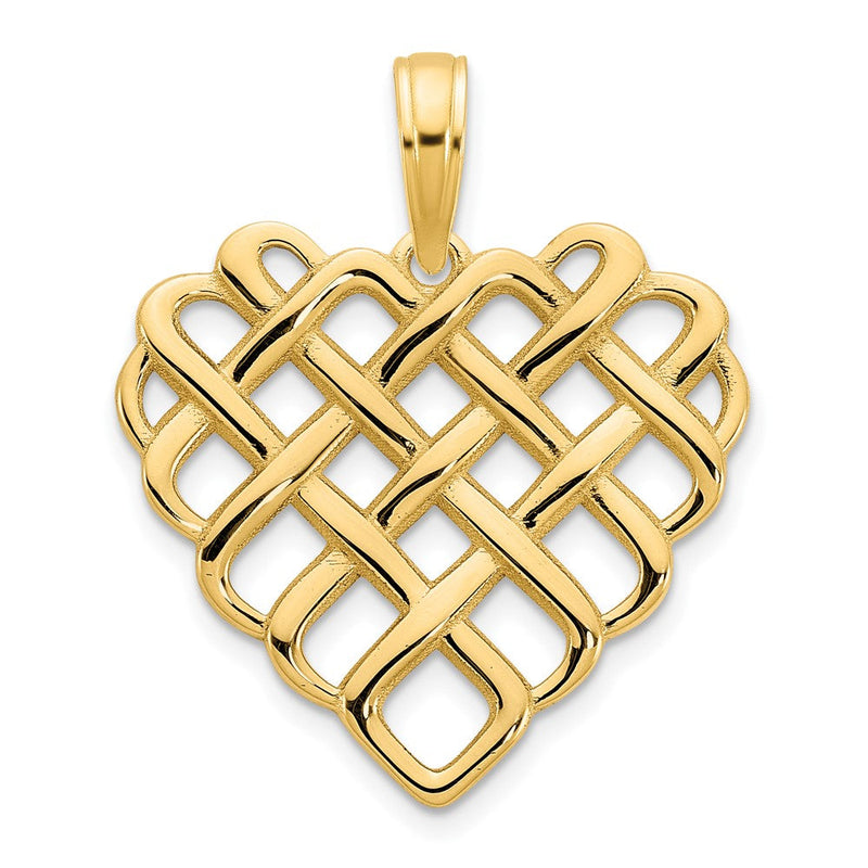 14K Gelbgold Fancy-Herz-Anhänger
