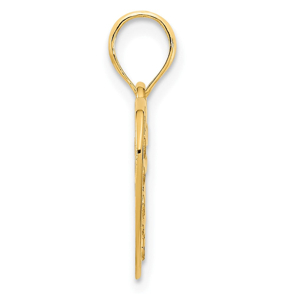 14K Gelbgold Herz-Anhänger, ausgefallenes Design
