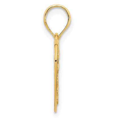 14K Gelbgold Herz-Anhänger, ausgefallenes Design