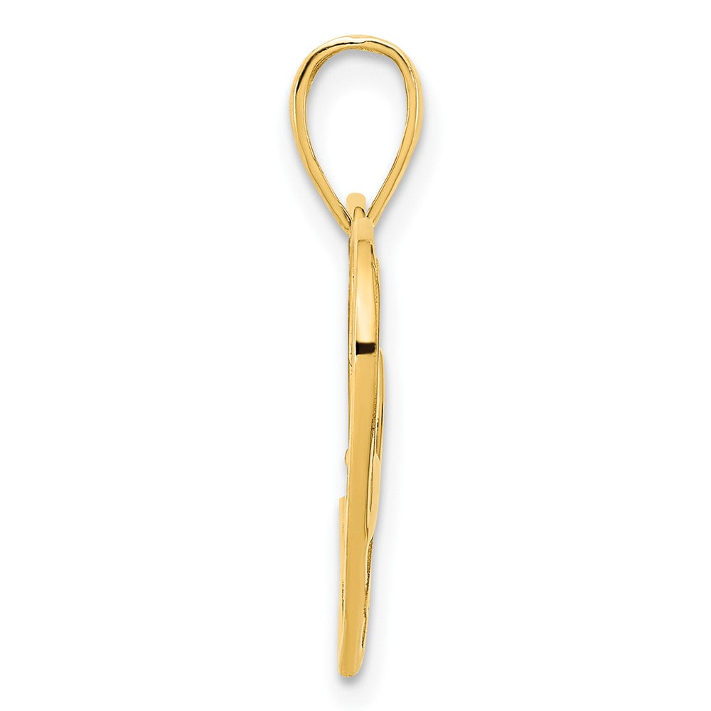 14K Gelbgold Fancy-Herz-Anhänger