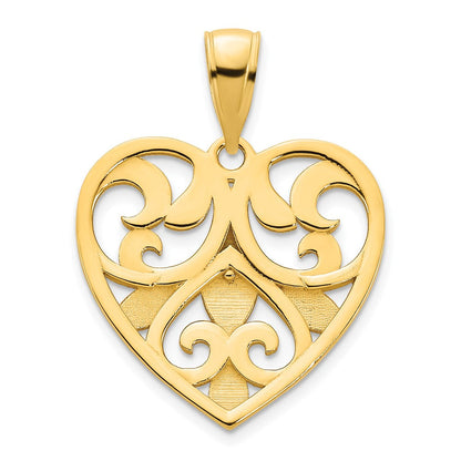 14K Gelbgold Fancy-Herz-Anhänger