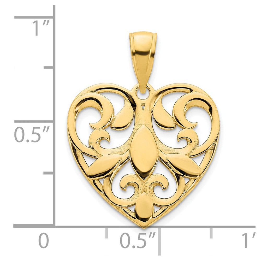 14K Gelbgold Fancy-Herz-Anhänger
