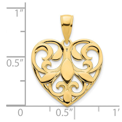 14K Gelbgold Fancy-Herz-Anhänger