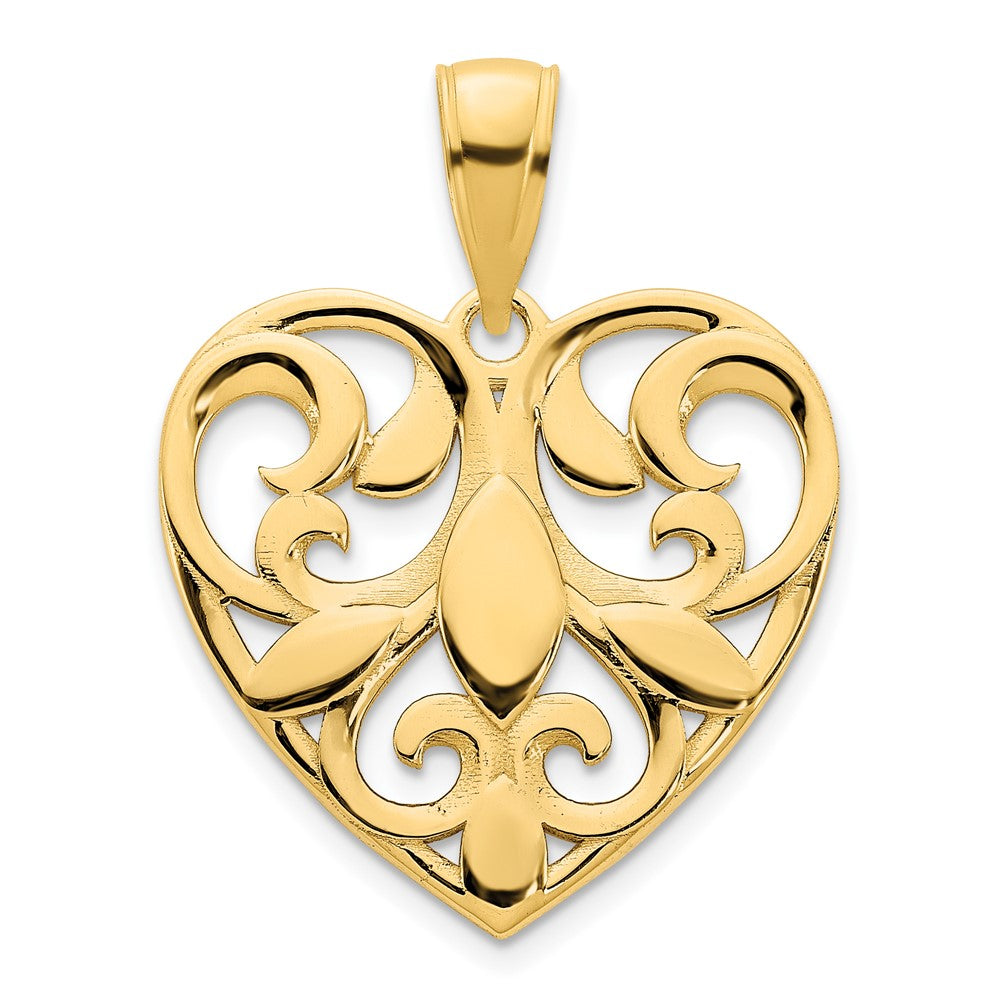 14K Gelbgold Fancy-Herz-Anhänger