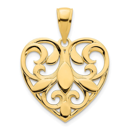 14K Gelbgold Fancy-Herz-Anhänger