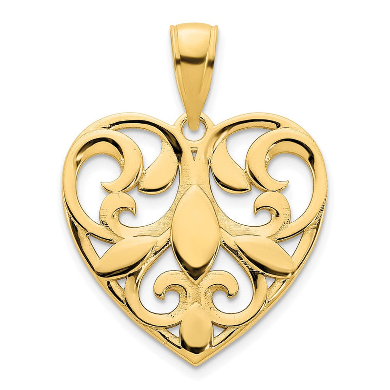14K Gelbgold Fancy-Herz-Anhänger
