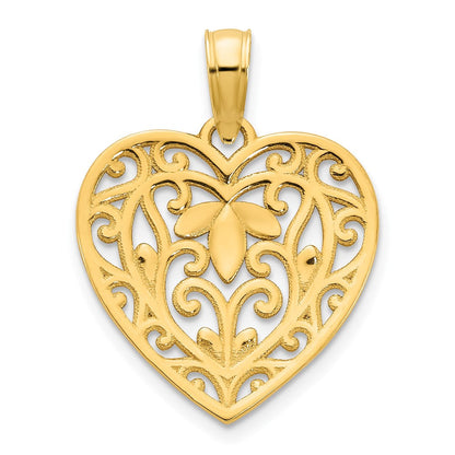 14K Gelbgold Fancy-Herz-Anhänger