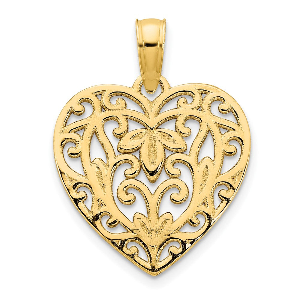 14K Gelbgold Fancy-Herz-Anhänger