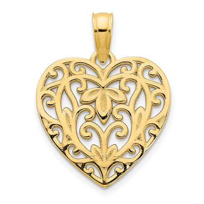 14K Gelbgold Fancy-Herz-Anhänger