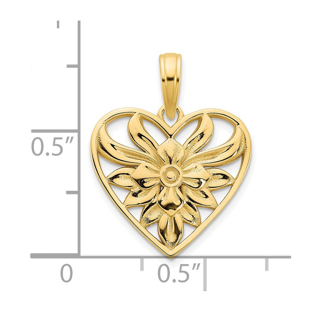 14 Karat Gelbgold Fancy-Herz-Anhänger