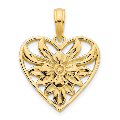 14 Karat Gelbgold Fancy-Herz-Anhänger