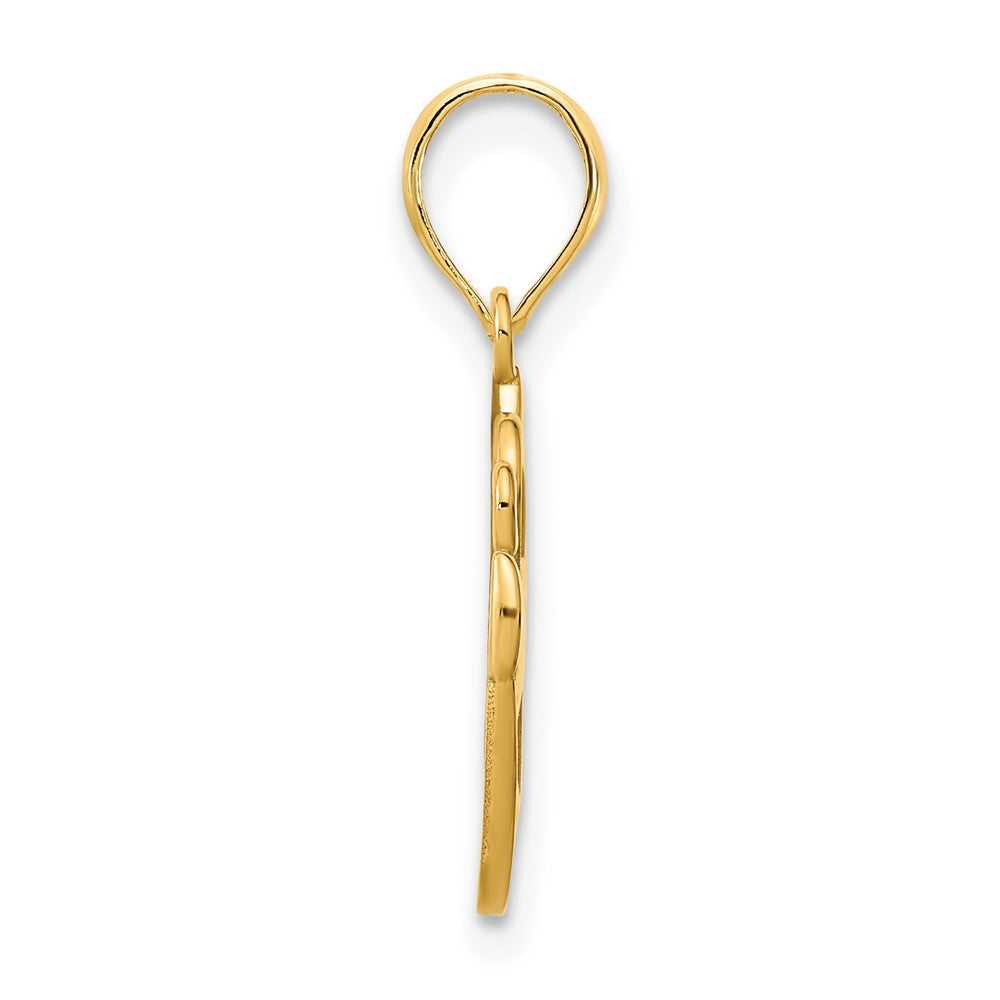 14K Gelbgold Kunstvoller Claddagh-Anhänger