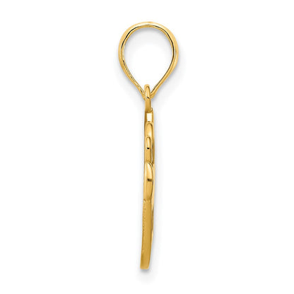 14K Gelbgold Kunstvoller Claddagh-Anhänger