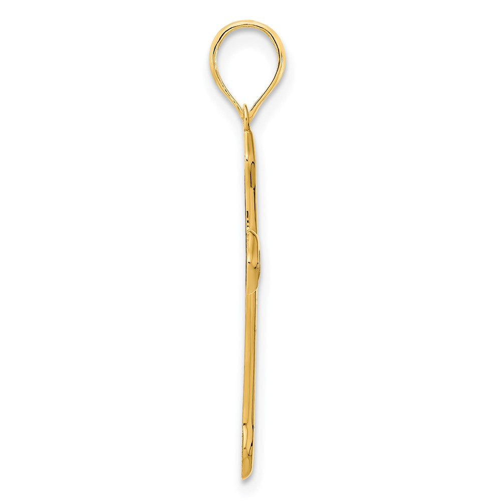 14K Gelbgold LOVED FRIEND Kreuzanhänger mit Epoxidharz