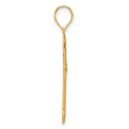 14K Gelbgold LOVED FRIEND Kreuzanhänger mit Epoxidharz