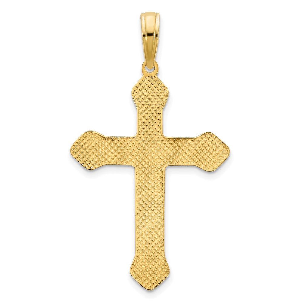 14K Gelbgold LOVED FRIEND Kreuzanhänger mit Epoxidharz