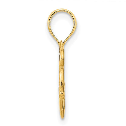 14K Gelbgold Fancy Claddagh-Anhänger