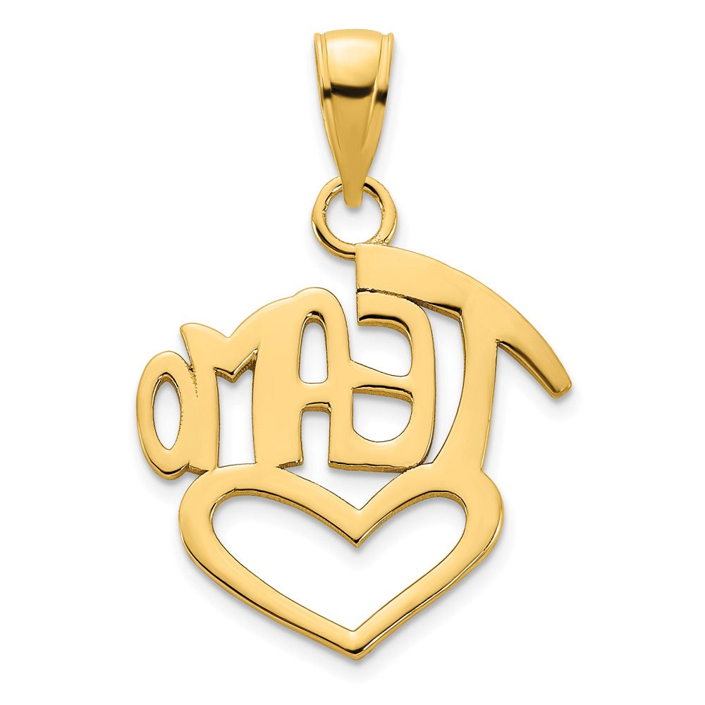 14K Gelbgold Teamo-Herzanhänger