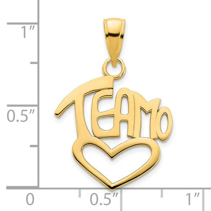14K Gelbgold Teamo-Herzanhänger