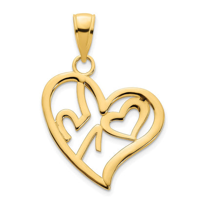14K Gelbgold Herz-Anhänger #15