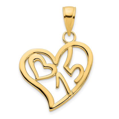 14K Gelbgold Herz-Anhänger #15