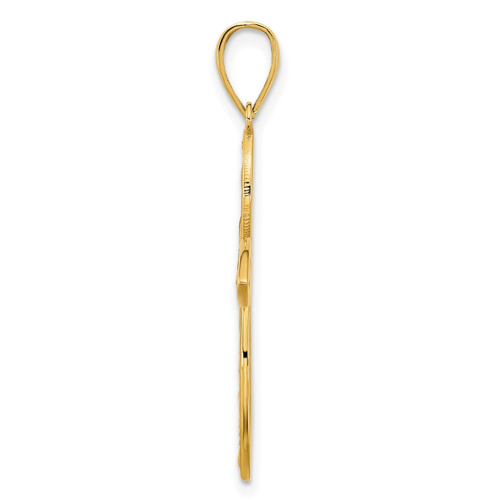 14K Gelbgold Fancy-Kreuz-Charm