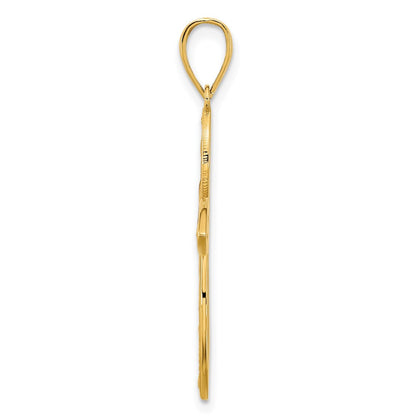 14K Gelbgold Fancy-Kreuz-Charm