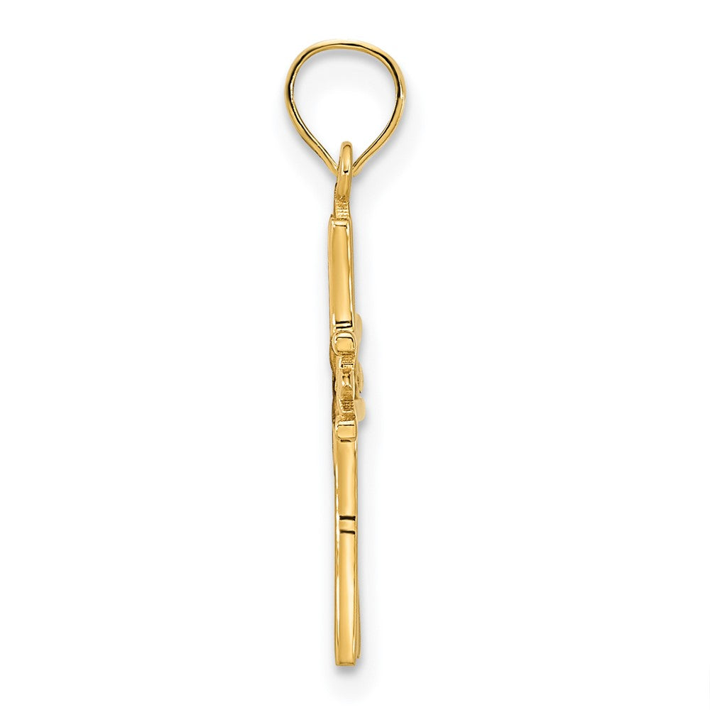 14K Gelbgold Fantasie-Kreuzanhänger