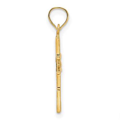 14K Gelbgold Fantasie-Kreuzanhänger