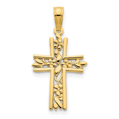 14K Gelbgold Fantasie-Kreuzanhänger