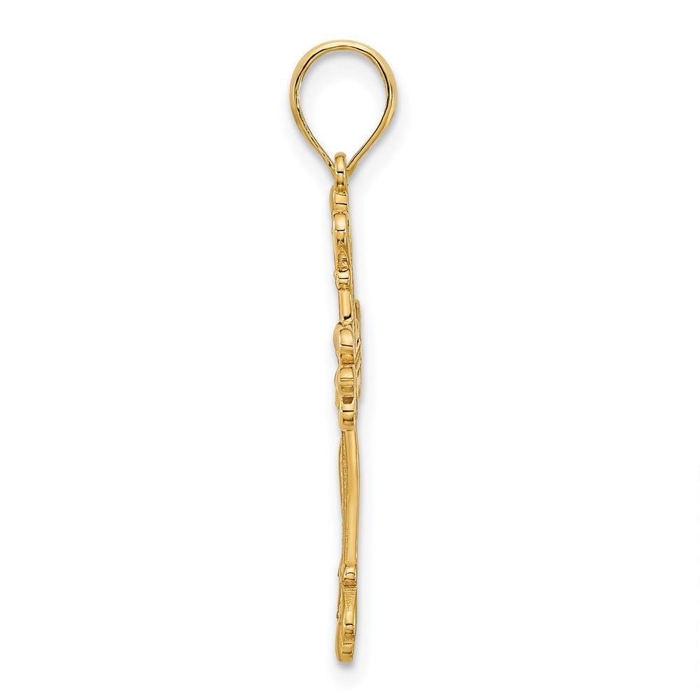 14K Gelbgold Fancy-Kreuz-Anhänger