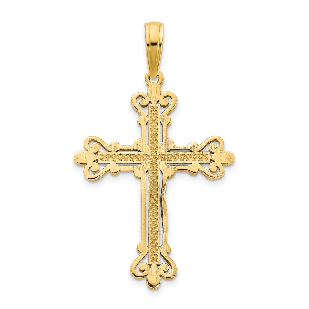 14K Gelbgold Fancy-Kreuz-Anhänger