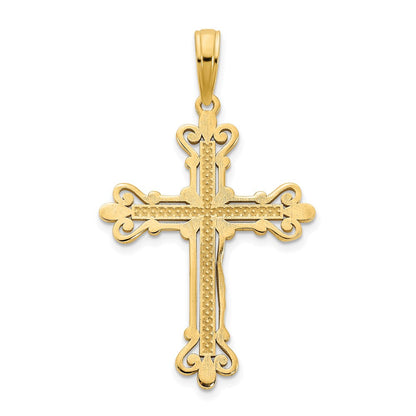 14K Gelbgold Fancy-Kreuz-Anhänger