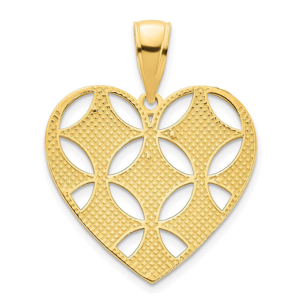 14k Gelbgold Fancy Herz-Anhänger