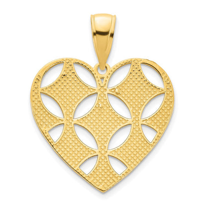 14k Gelbgold Fancy Herz-Anhänger