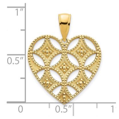 14k Gelbgold Fancy Herz-Anhänger