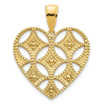 14k Gelbgold Fancy Herz-Anhänger