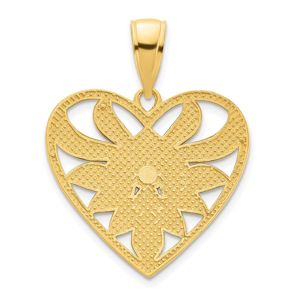 14 Karat Gelbgold Fancy-Herz-Anhänger