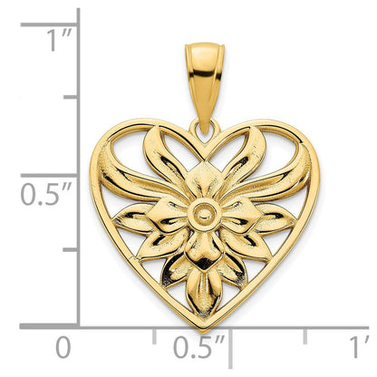 14 Karat Gelbgold Fancy-Herz-Anhänger