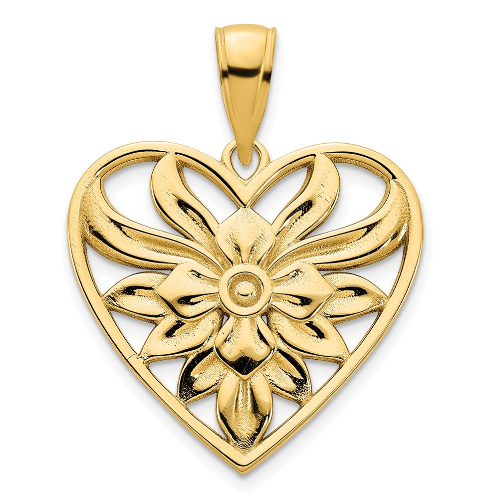 14 Karat Gelbgold Fancy-Herz-Anhänger