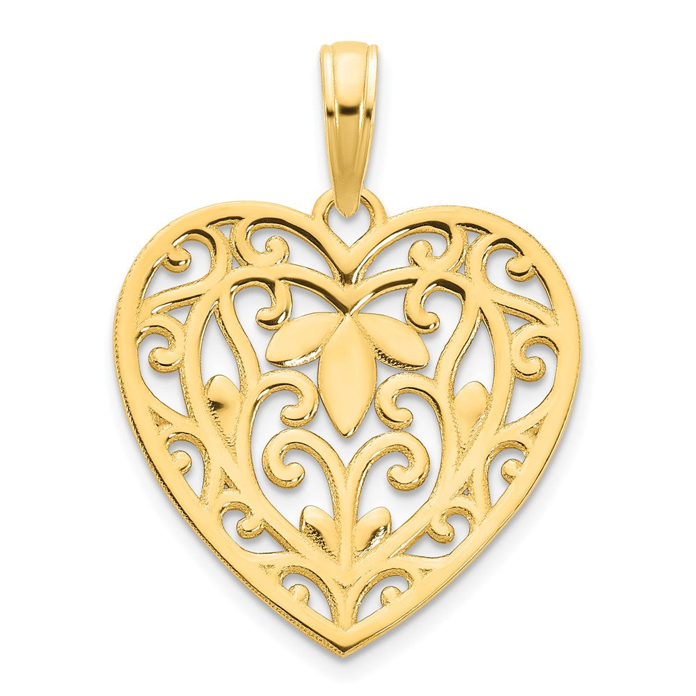 14K Gelbgold Fancy-Herz-Anhänger