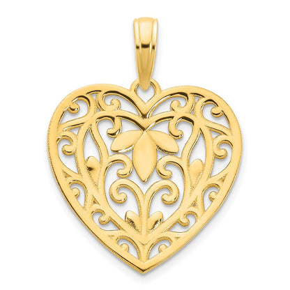 14K Gelbgold Fancy-Herz-Anhänger