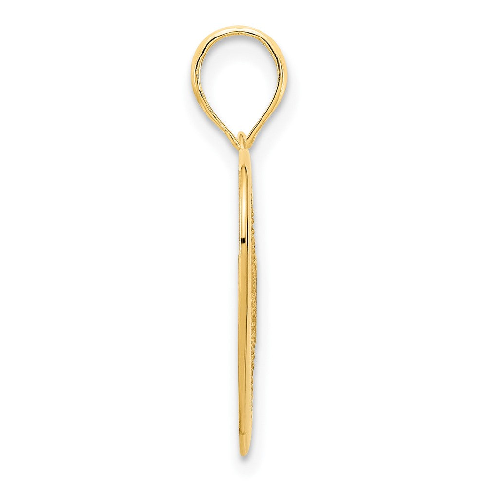 14K Gelbgold 14ky Fantasie Herz Anhänger