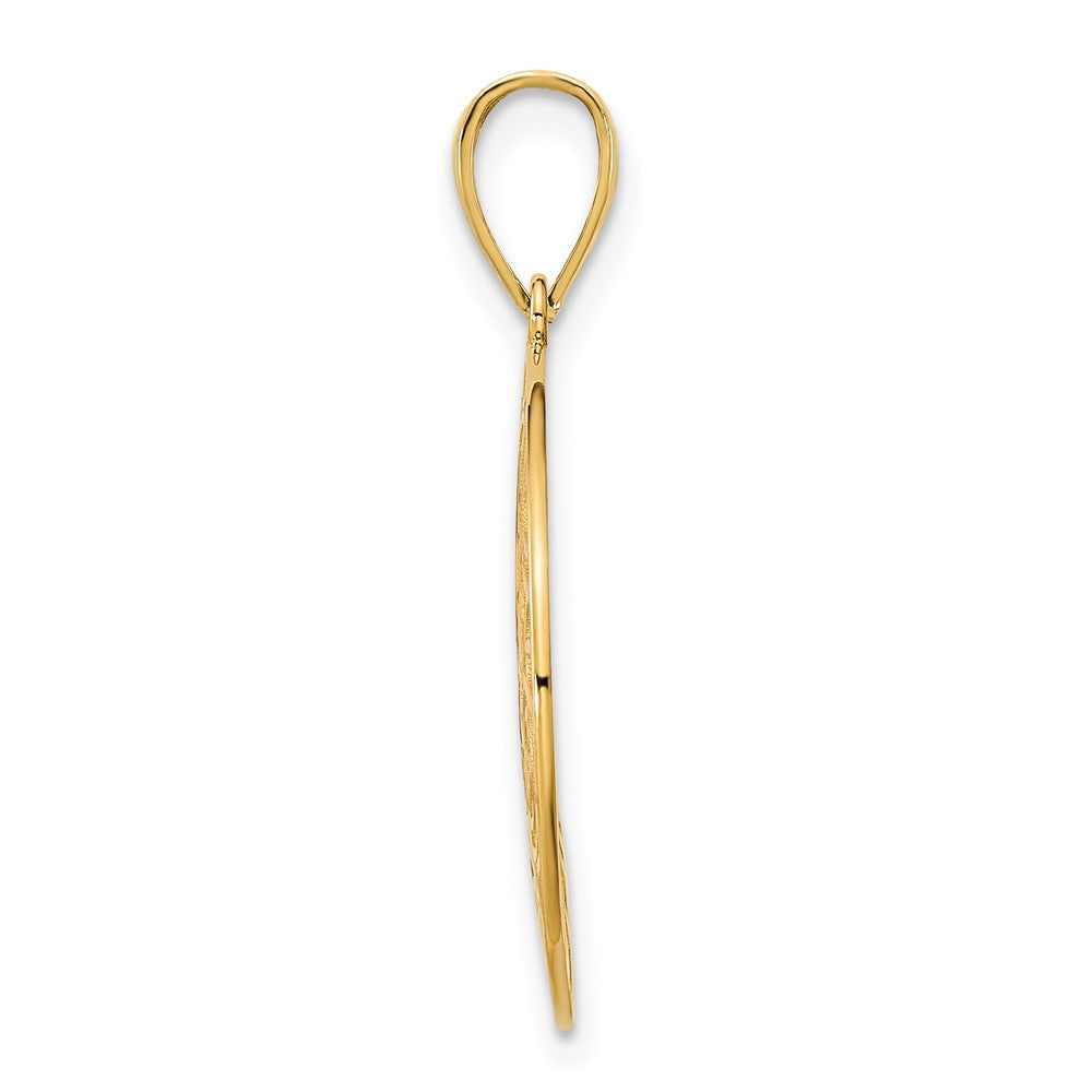14K Gelbgold Fancy Filigran-Scheiben-Anhänger