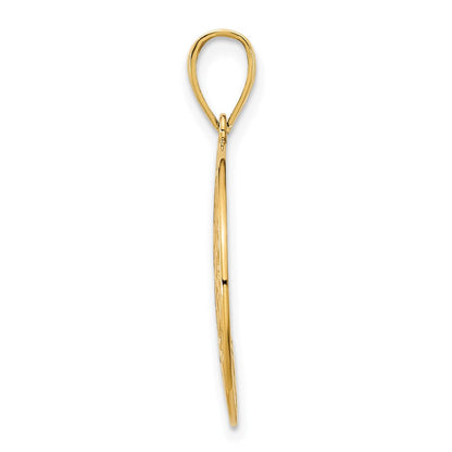 14K Gelbgold Fancy Filigran-Scheiben-Anhänger