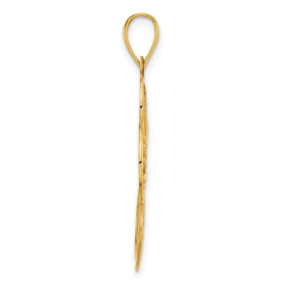 14K Gelbgold Blumenanhänger